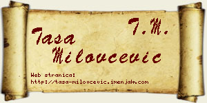 Tasa Milovčević vizit kartica